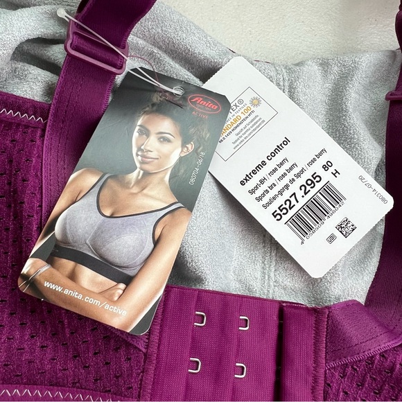 Anita NWT Extreme Control 36H Rose Berry Sports Bra - Picture 6 of 12